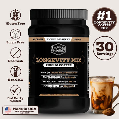 Krebba Longevity Mix — Café Mocha con NMN y Glutatión